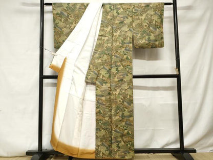 平和屋着物■上質な小紋 色紙重ね人物風景文 正絹 逸品 CABE3416ev