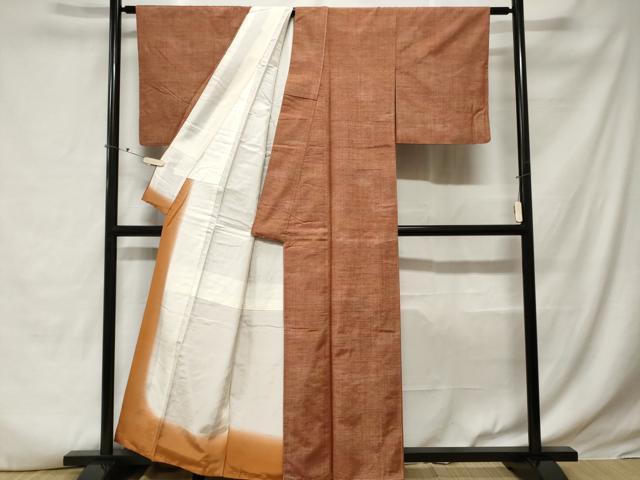 平和屋着物■上質な紬 霞文 暈し染め 正絹 逸品 未使用 CABE3421ev
