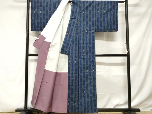 平和屋着物▽上質な紬　単衣　正倉院花文　正絹　逸品　AAAV8437fy 平和屋着物▽上質な紬 単衣 正倉院花文 正絹 逸品 AAAV8437fy 【公式通販】