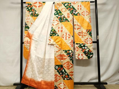 平和屋着物■豪華振袖　駒刺繍　宝尽くし双鶴文　松竹梅　金彩　正絹　逸品　CABE3460ev