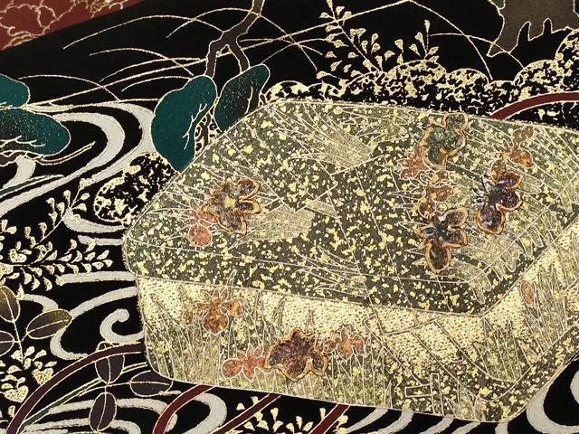 平和屋着物■豪華黒留袖　作家物　本金七宝　文箱流水枝花文　金彩　正絹　逸品　CABE3463ev