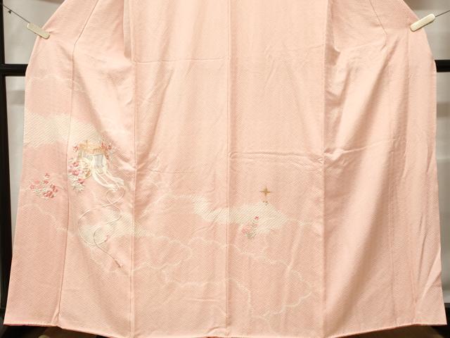 平和屋着物■訪問着　総刺繍　絞り　御所車草花文　　正絹　逸品　CABE3475ev