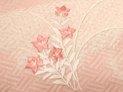 平和屋着物■訪問着　総刺繍　絞り　御所車草花文　　正絹　逸品　CABE3475ev