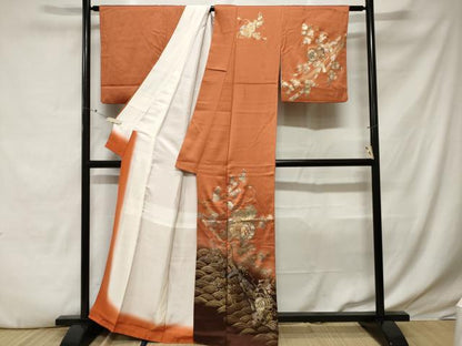 平和屋着物■訪問着　鼓　横笛　鬘帯花文　暈し染め　金銀彩　正絹　逸品　CABE3479ev
