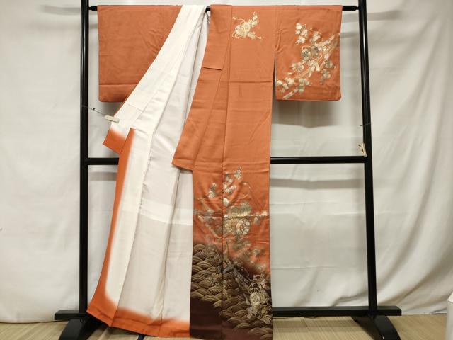 平和屋着物■訪問着　鼓　横笛　鬘帯花文　暈し染め　金銀彩　正絹　逸品　CABE3479ev