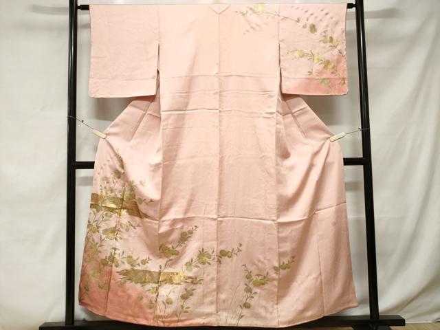 平和屋着物■訪問着　作家物　枝花文　暈し染め　金彩　正絹　逸品　CABE3481ev