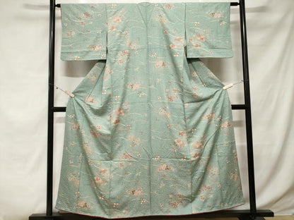 平和屋着物■上質な小紋　芝草萩文　金彩　正絹　逸品　CABE3484ev