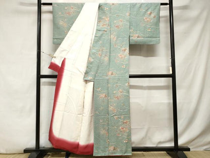 平和屋着物■上質な小紋　芝草萩文　金彩　正絹　逸品　CABE3484ev