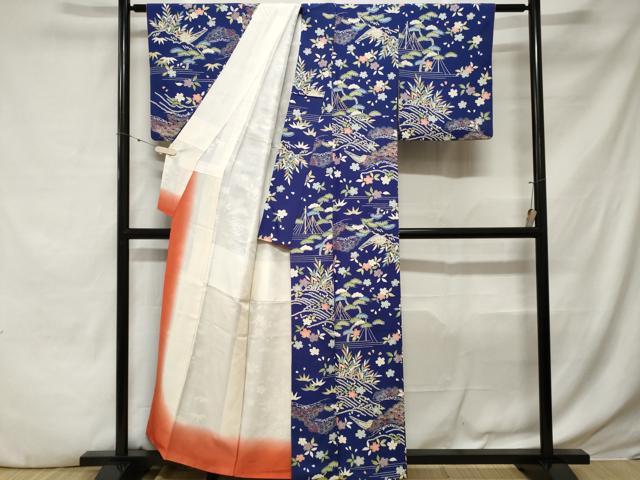 平和屋着物■上質な小紋　流水舟舞花文　やまと誂製　正絹　逸品　CABE3485ev