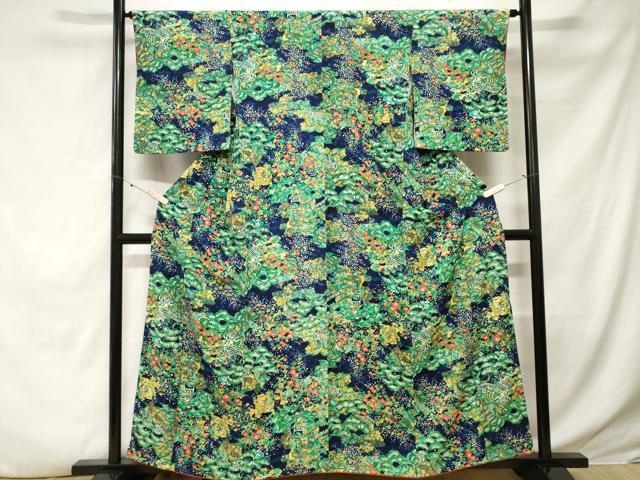 平和屋着物■上質な小紋　風景花鳥文　正絹　逸品　CABE3487ev