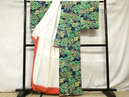 平和屋着物■上質な小紋　風景花鳥文　正絹　逸品　CABE3487ev