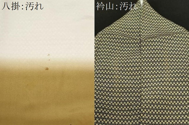 平和屋着物■上質な小紋　矢羽文　黒地　正絹　逸品　CABE3504ev