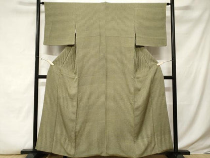 平和屋着物■上質な小紋　矢羽文　黒地　正絹　逸品　CABE3504ev