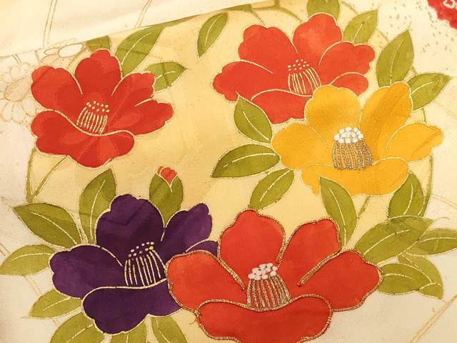 平和屋着物■豪華振袖　駒刺繍　雲取り草花丸文　暈し染め　金彩　正絹　逸品　CABE3509ev