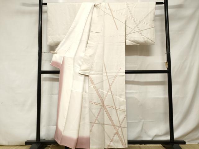 平和屋着物■訪問着　駒刺繍　吉祥竹文　金銀彩　正絹　逸品　CABE3510ev