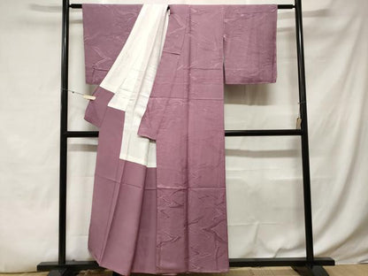 平和屋着物■上質な色無地　流水地紋　紫色　正絹　逸品　CABE3511ev