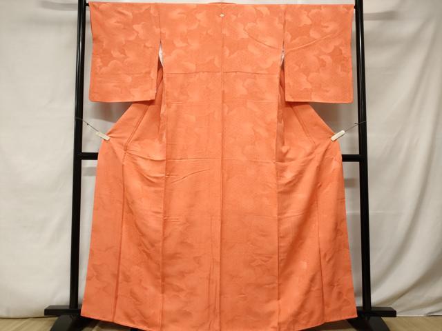 平和屋着物■上質な色無地　蜀江花地紋　黄丹色　正絹　逸品　CABE3525ev
