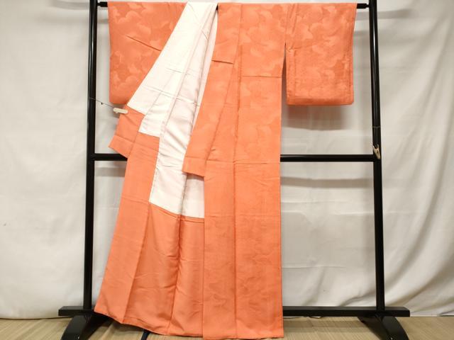 平和屋着物■上質な色無地　蜀江花地紋　黄丹色　正絹　逸品　CABE3525ev