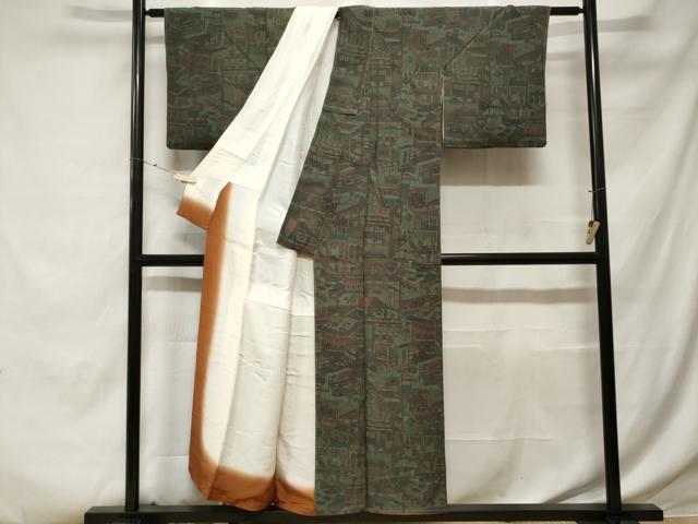 平和屋着物■重要無形文化財・伊勢手彫型本染・細合俊男　小紋　正絹　逸品　CABE3558ev