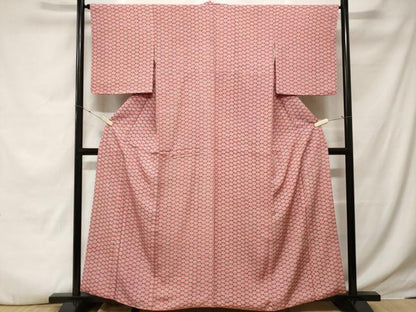 平和屋着物■上質な小紋　鮫小紋柄　花尽くし文　黒地　正絹　逸品　CABE3559ev