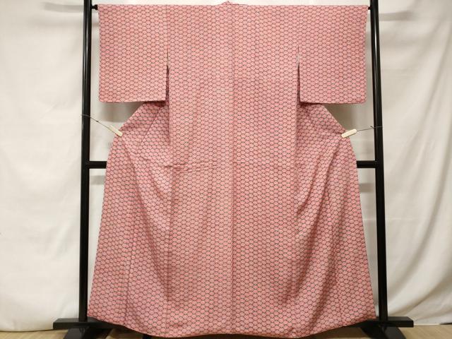 平和屋着物■上質な小紋　鮫小紋柄　花尽くし文　黒地　正絹　逸品　CABE3559ev
