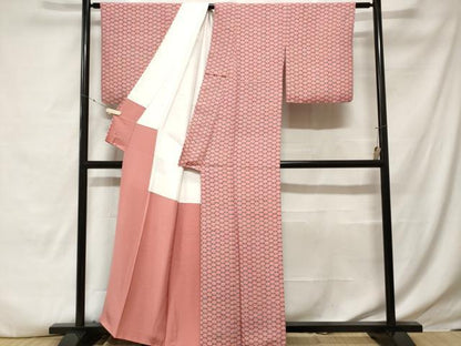 平和屋着物■上質な小紋　鮫小紋柄　花尽くし文　黒地　正絹　逸品　CABE3559ev