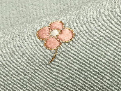 平和屋着物■訪問着　総刺繍　駒刺繍　舞花文　金糸　正絹　逸品　CABE3561ev