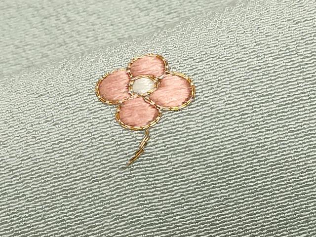平和屋着物■訪問着　総刺繍　駒刺繍　舞花文　金糸　正絹　逸品　CABE3561ev