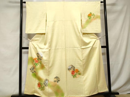 平和屋着物■訪問着　枝花文　暈し染め　正絹　逸品　CABE3576ev