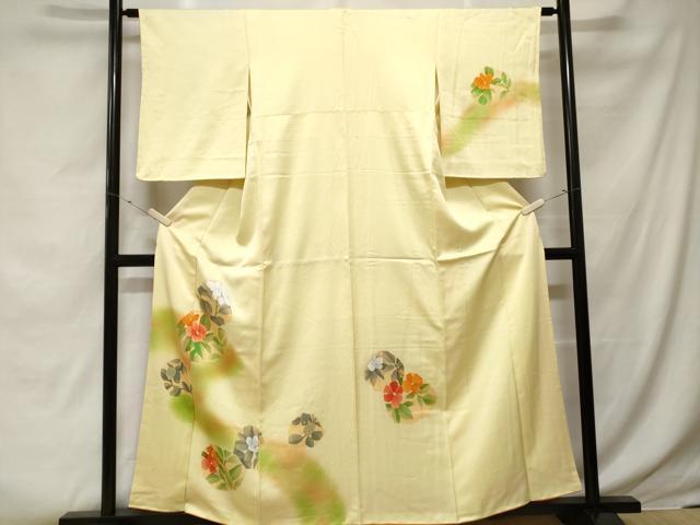 平和屋着物■訪問着　枝花文　暈し染め　正絹　逸品　CABE3576ev