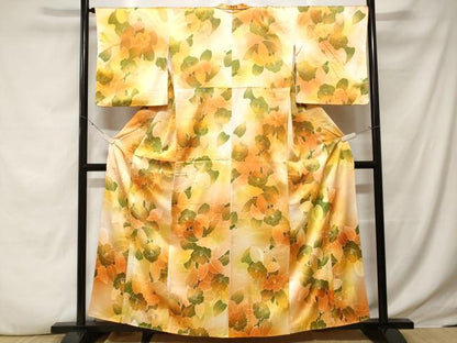 平和屋着物■上質な小紋　椿文　暈し染め　正絹　逸品　CABE3585ev