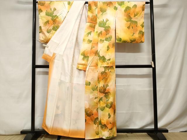 平和屋着物■上質な小紋　椿文　暈し染め　正絹　逸品　CABE3585ev