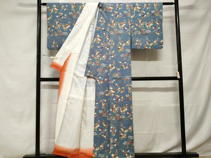 平和屋着物■上質な小紋　枝花文　金彩　正絹　逸品　CABE3587ev