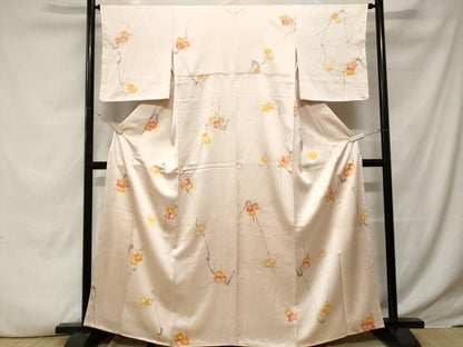 平和屋着物■上質な小紋　手描き　枝梅文　正絹　逸品　未使用　CABE3588ev
