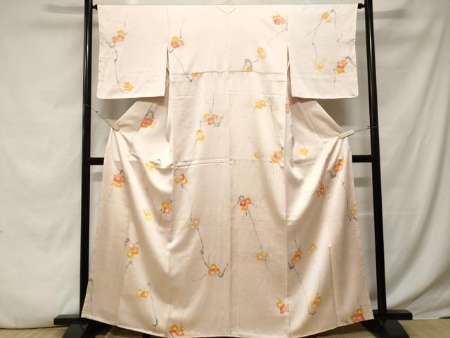 平和屋着物■上質な小紋　手描き　枝梅文　正絹　逸品　未使用　CABE3588ev