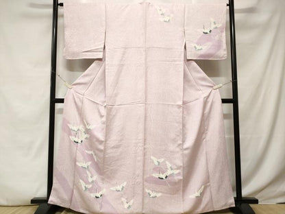 平和屋着物■訪問着　刺繍　道長飛鶴文　正絹　逸品　CABE3589ev