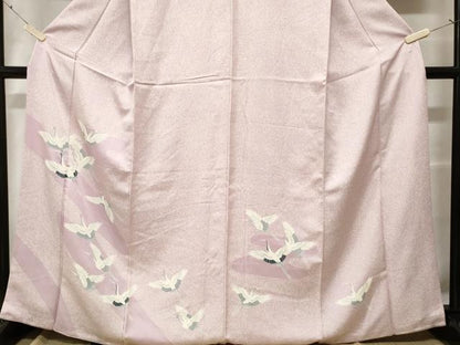 平和屋着物■訪問着　刺繍　道長飛鶴文　正絹　逸品　CABE3589ev