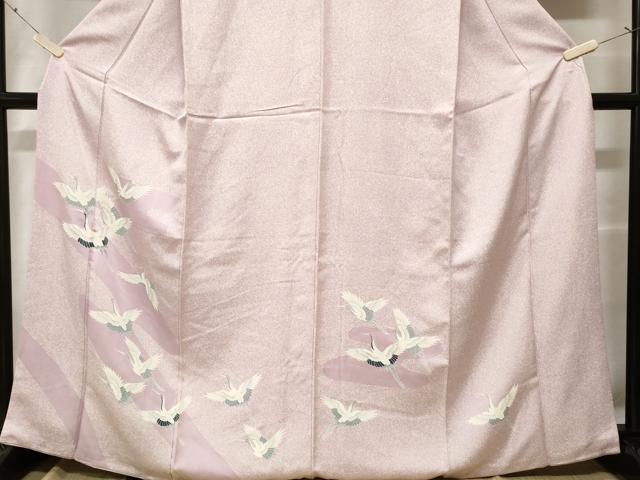 平和屋着物■訪問着　刺繍　道長飛鶴文　正絹　逸品　CABE3589ev