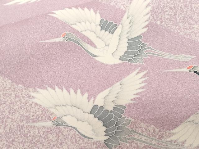 平和屋着物■訪問着　刺繍　道長飛鶴文　正絹　逸品　CABE3589ev