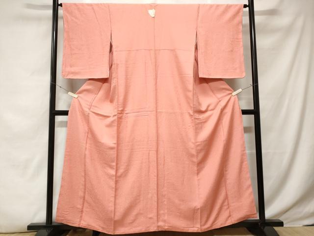 平和屋着物■上質な色無地　霞地紋　曙色　正絹　逸品　CABE3597ev