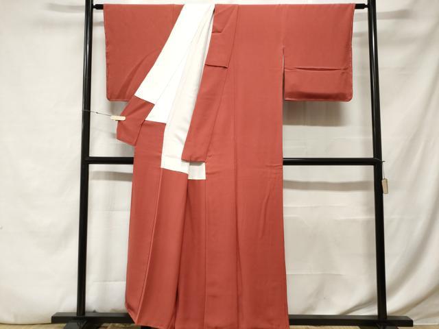 平和屋着物■上質な色無地　紅樺色　正絹　逸品　未使用　CABE3599ev