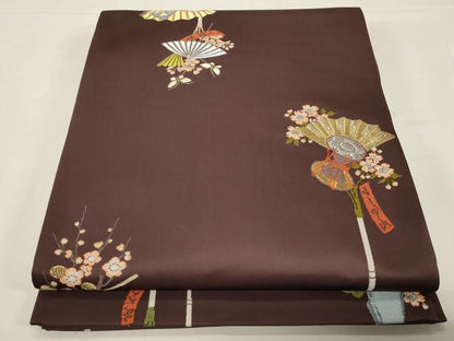 平和屋着物●世界的人形師　辻村寿三郎　ジュサブロー　六通柄袋帯　扇面鼓花文　金銀糸　正絹　逸品　CABE3609dy