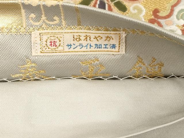 平和屋着物●六通柄袋帯　唐織　泰平錦　亀甲双鶴花文　金糸　正絹　逸品　CABE3612dy
