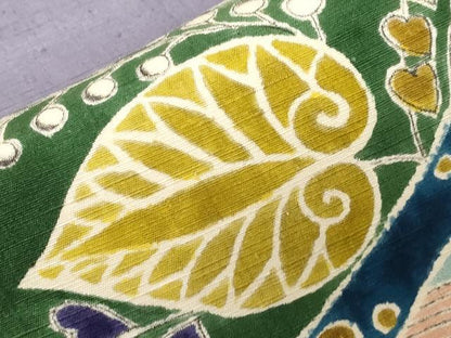 平和屋着物●太鼓柄袋帯　手描き　紬地　辻が花　正絹　逸品　CABE3614dy