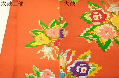 平和屋着物●龍村美術織物　たつむら　六通柄袋帯　唐織　東欧花弁文　金銀糸　正絹　逸品　CABE3616dy