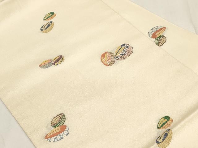 平和屋着物●九寸名古屋帯　唐織　ぽっくり下駄　正絹　逸品　CABE3629dy