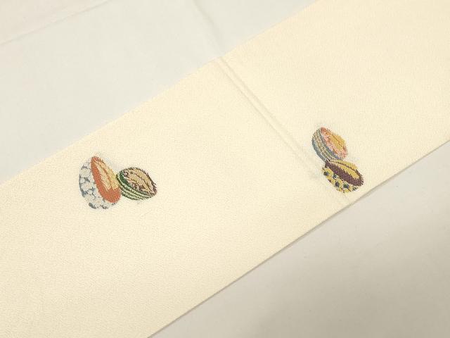 平和屋着物●九寸名古屋帯　唐織　ぽっくり下駄　正絹　逸品　CABE3629dy
