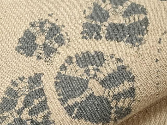 平和屋着物●九寸名古屋帯　紬地　絞り　草花文　正絹　逸品　CABE3646dy
