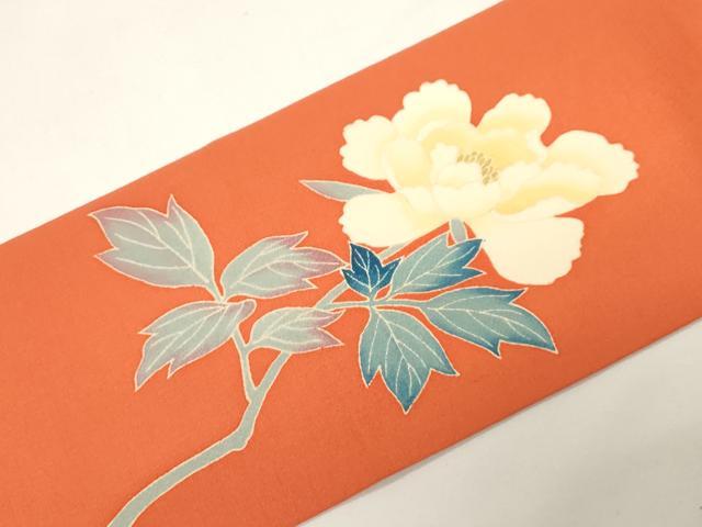 平和屋着物●本加賀友禅作家　奥原一就　九寸名古屋帯　草花文　金彩　正絹　逸品　CABE3663dy