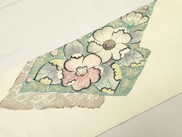 平和屋着物●九寸名古屋帯　作家物　辻が花　引箔　正絹　逸品　CABE3668dy